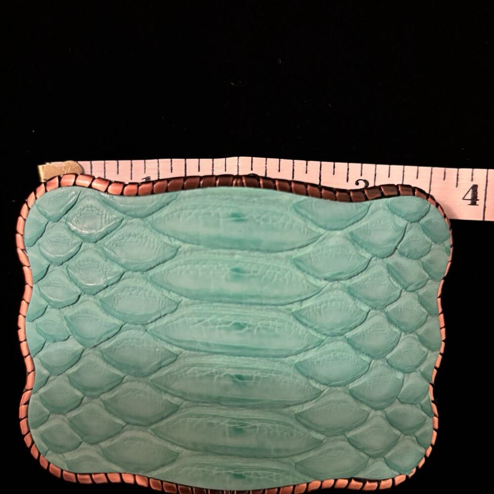 NWOT WALLET BUCKLE Mint Python Belt Buckle Turquoise Skin Hidden New Cards Cash - Picture 3 of 4